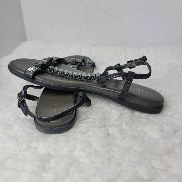 Cole Haan & Nike Colab Wemens Size 7.5 Sandals  Crystal Bow Bling Ankle Strap - Picture 6 of 9